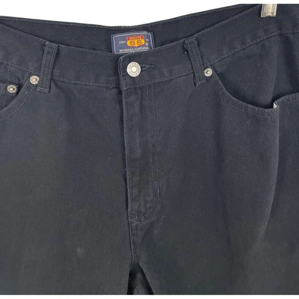 Route 66 Mens Size 34 Black Denim Shorts 100% Cotton 34x10 - Picture 2 of 6